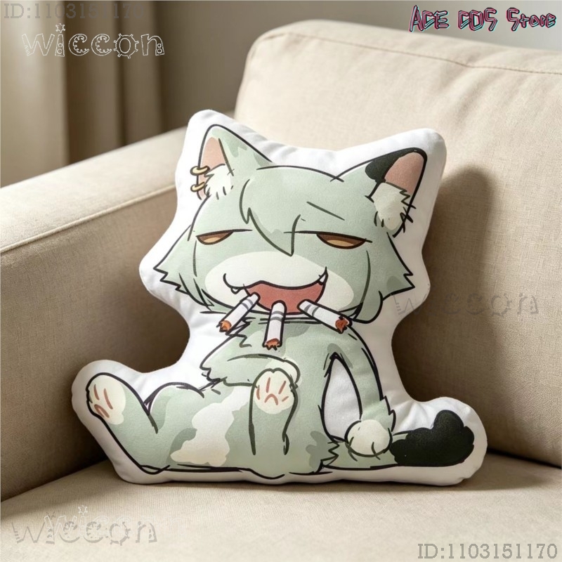 Throw Pillow - Cosplays Chainsmoker Cat Yaniko Satou Bantal