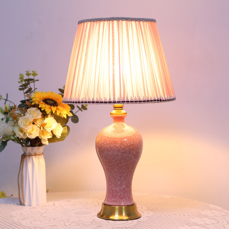 Vase Decor - Lampu meja berbentuk vas keramik Jingdezhen,