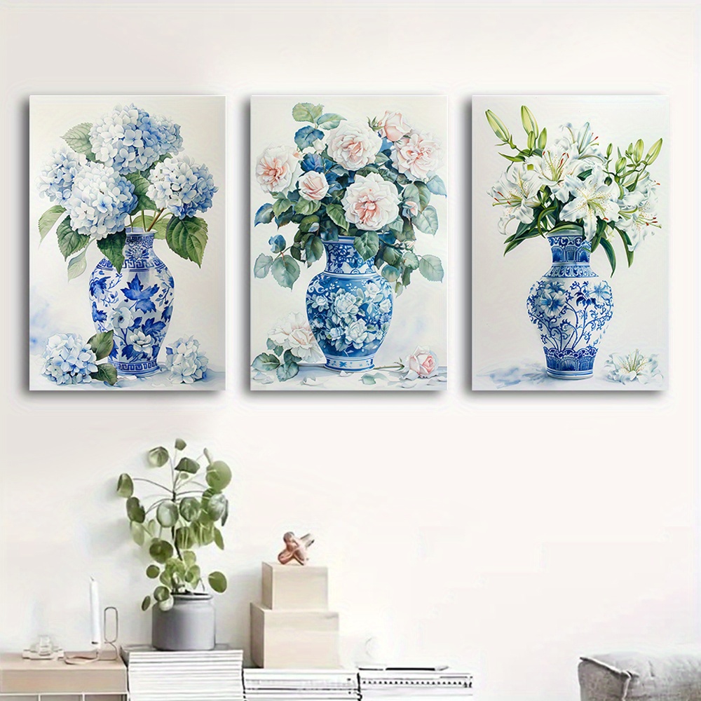 Abstract Canvas Set - (Tanpa bingkai) Satu set 3 lukisan