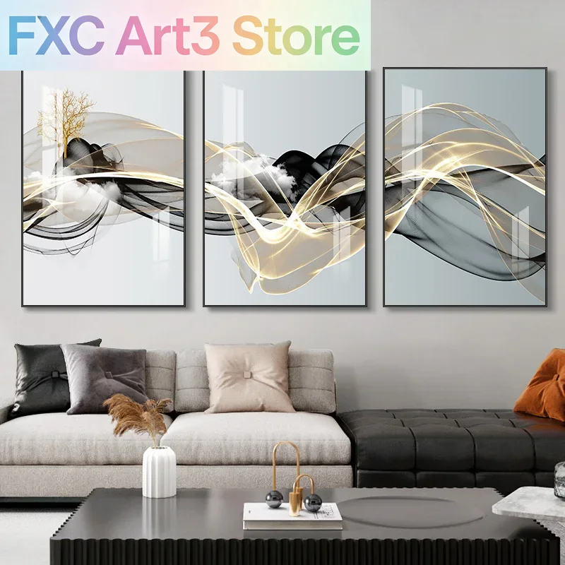 3 Buah/Set Bingkai Tanpa Bingk - Abstract Canvas Set ulasan dan harga