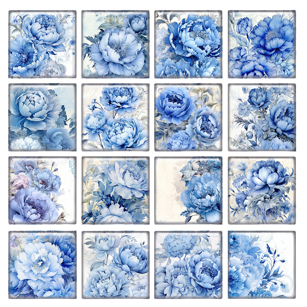 Kaca Cabochon Foto Bunga Peony - Vase Decor ulasan dan harga
