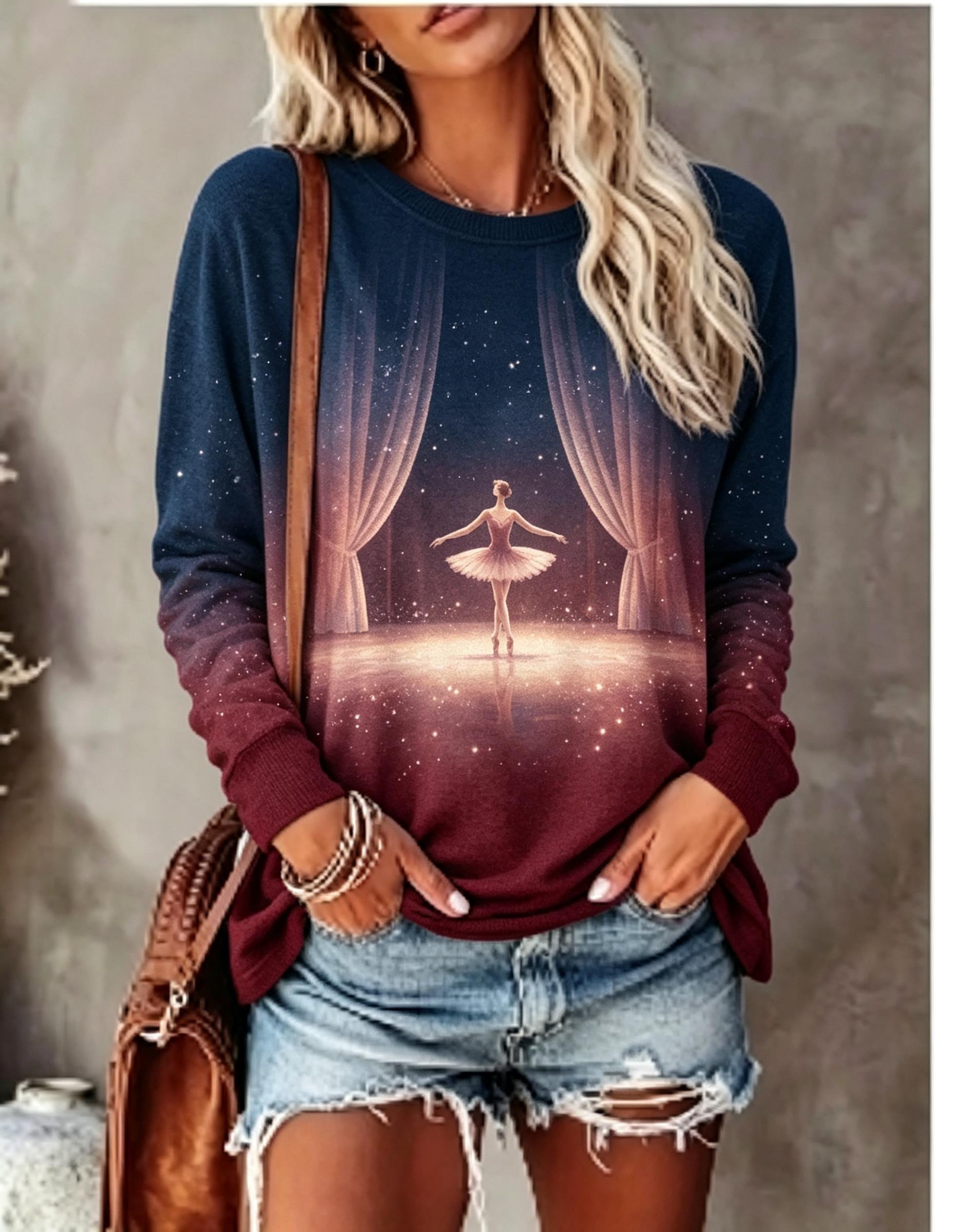 Kaos Wanita Lengan Panjang, Mo - Curtain Curtain ulasan dan harga