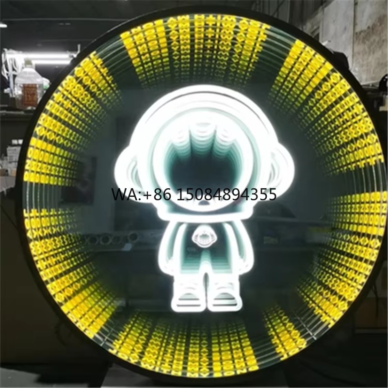Papan Cermin LED 3D Tak Terbat - Decorative Mirror ulasan dan harga