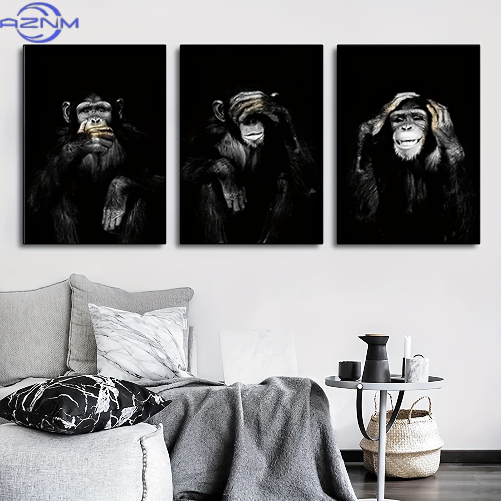 3 Buah/Set Poster Cetak Hitam  - Abstract Canvas Set ulasan dan harga